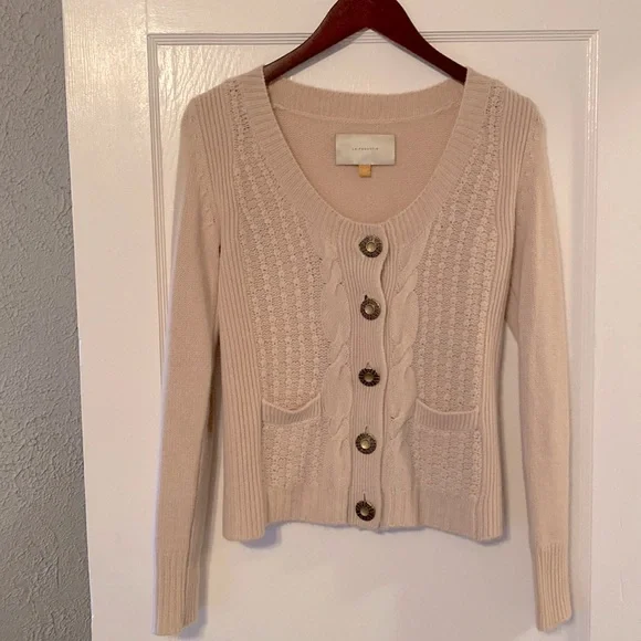 leifsdottir Sweaters Anthropologie Cream Cashmere Cardigan